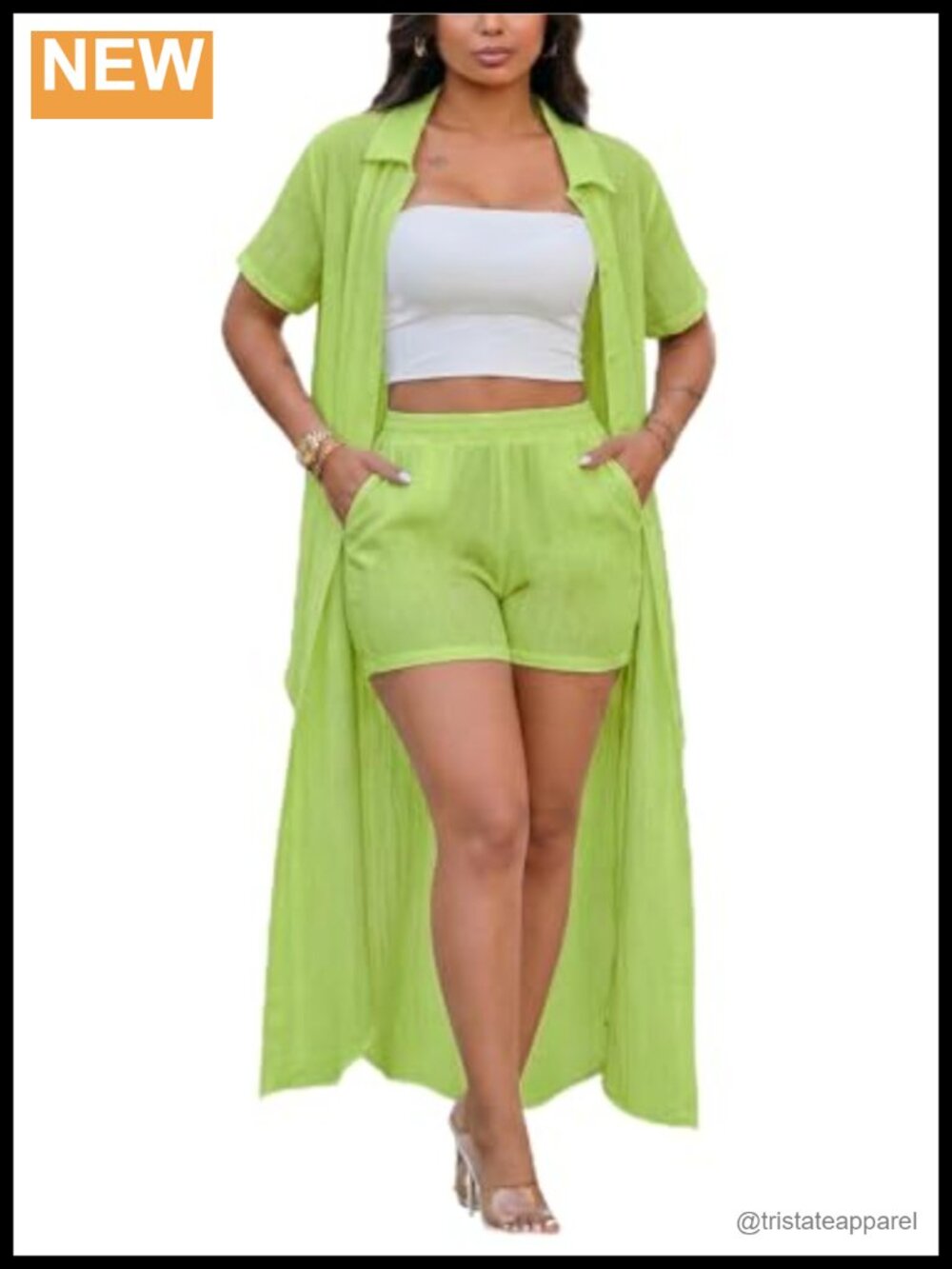 2 Piece Short Sleeve Summer Vacation Beach Outfit